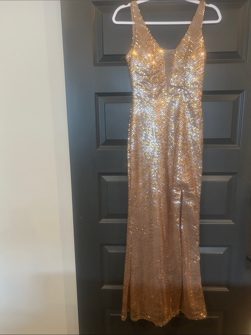 City Studio Gold Sequin Maxi Dress